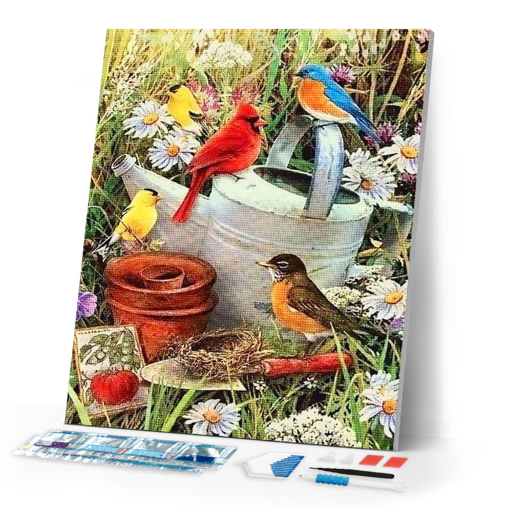 Diamond Painting | Diamond Painting - Birds in the Garden | animals birds Diamond Painting Animals Diamond Painting Flowers flowers |