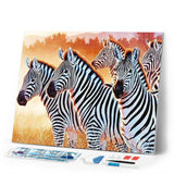 Diamond Painting | Diamond Painting - Zebra Family | animals Diamond Painting Animals zebras | FiguredArt