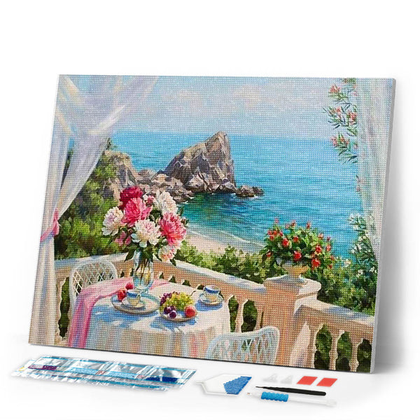 Diamond Painting | Diamond Painting - Sea View | Diamond Painting Flowers Diamond Painting Landscapes flowers landscapes | FiguredArt