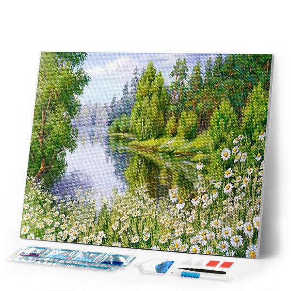 Diamond Painting | Diamond Painting - Near the Lake | Diamond Painting Landscapes landscapes | FiguredArt