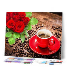 Load image into Gallery viewer, Diamond Painting - Coffee and Roses bouquet