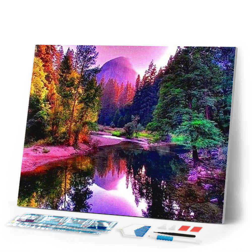 Diamond Painting | Diamond Painting - Colorful Valley | Diamond Painting Landscapes landscapes | FiguredArt