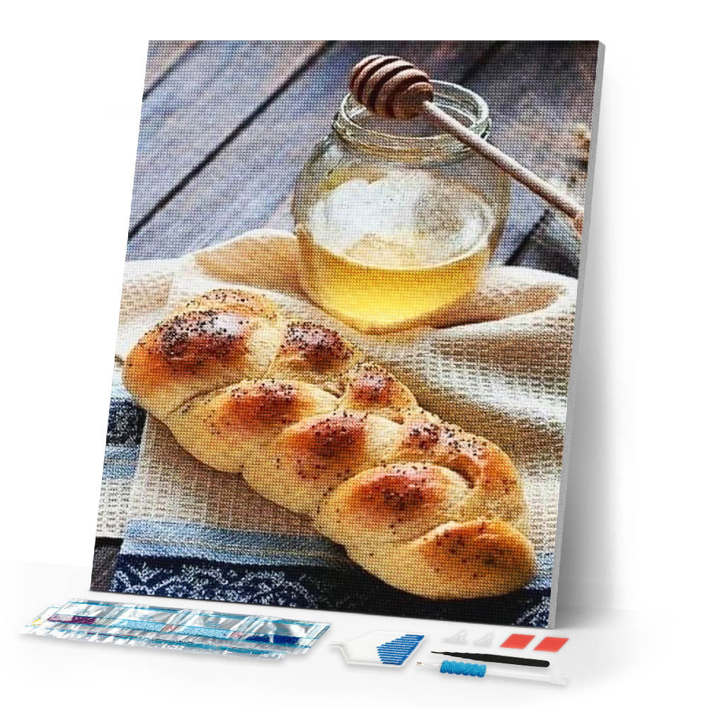 Diamond Painting | Diamond Painting - French Brioche and Honey | Diamond Painting kitchen kitchen | FiguredArt