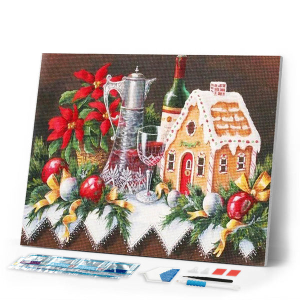 Diamond Painting | Diamond Painting - Christmas Table | christmas Diamond Painting kitchen kitchen | FiguredArt