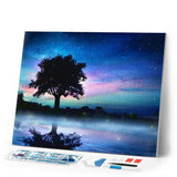 Diamond Painting | Diamond Painting - Tree in the Night | Diamond Painting Landscapes landscapes trees | FiguredArt