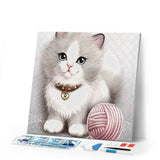 Diamond Painting | Diamond Painting - Kitten and Ball of Wool | animals cats Diamond Painting Animals | FiguredArt