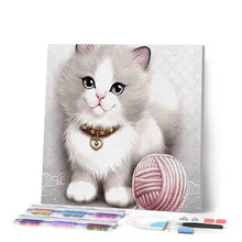 Load image into Gallery viewer, Diamond Painting - Kitten and Ball of Wool