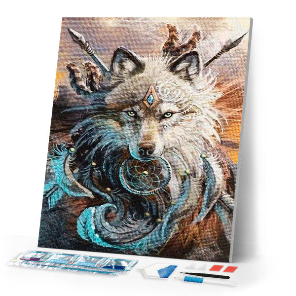 Diamond Painting | Diamond Painting - Wolf Fighter | animals Diamond Painting Animals rabbits wolves | FiguredArt