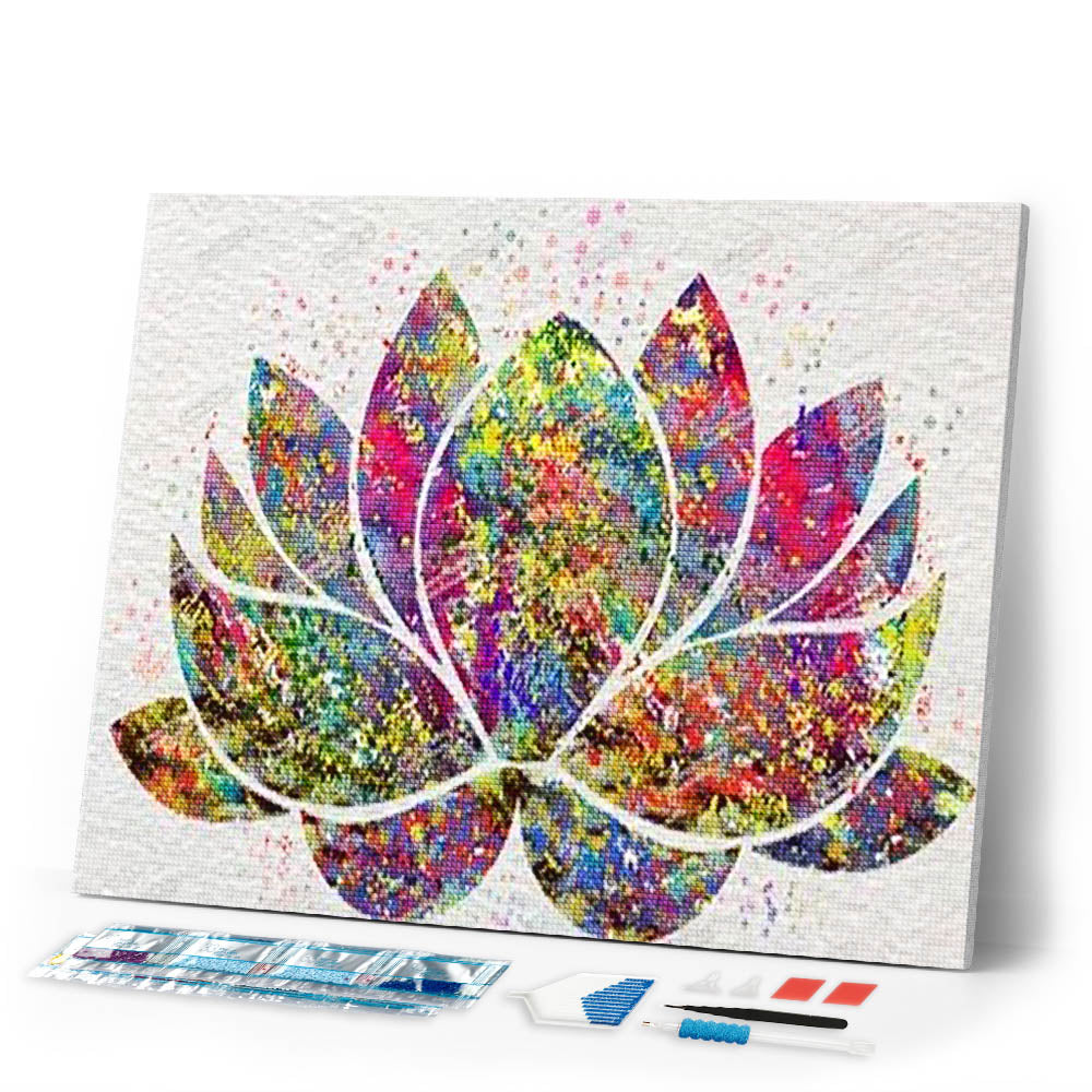Diamond Painting | Diamond Painting - Colorful Lotus | Diamond Painting Flowers flowers | FiguredArt