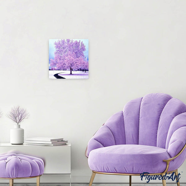 Diamond Painting - Pink Tree in the Snow