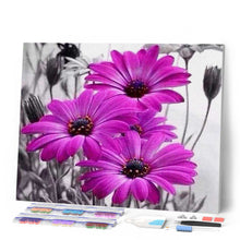 Load image into Gallery viewer, Diamond Painting - Purple Daisies