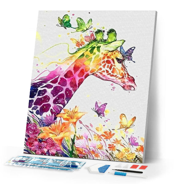 Diamond Painting | Diamond Painting - Colorful Giraffe | animals Diamond Painting Animals giraffes | FiguredArt