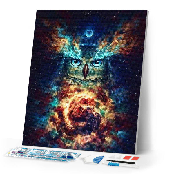 Diamond Painting | Diamond Painting - Celestial Owl | animals Diamond Painting Animals owls | FiguredArt