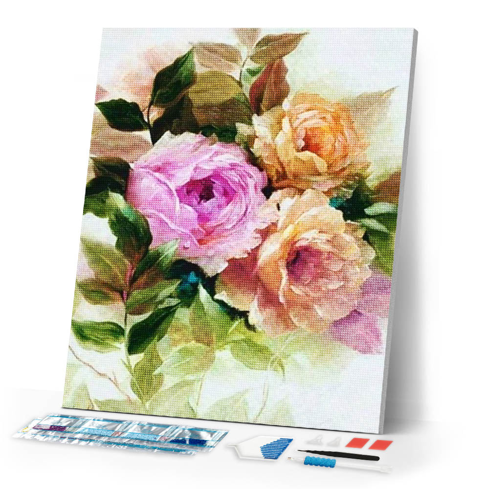 Diamond Painting | Diamond Painting - Ancient Roses | Diamond Painting Flowers flowers | FiguredArt