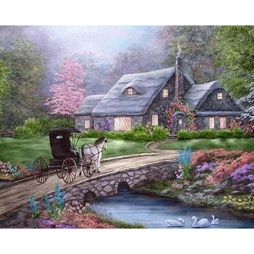 Diamond Painting - Carriage on the Bridge