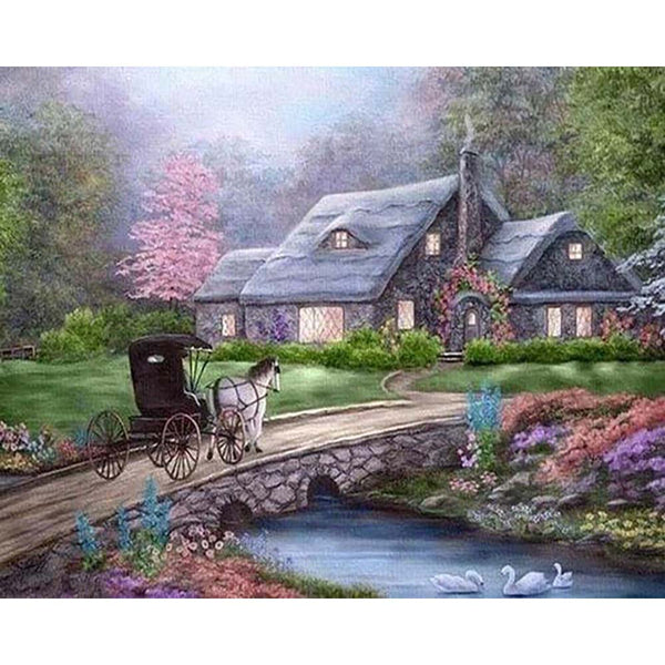 Diamond Painting - Carriage on the Bridge