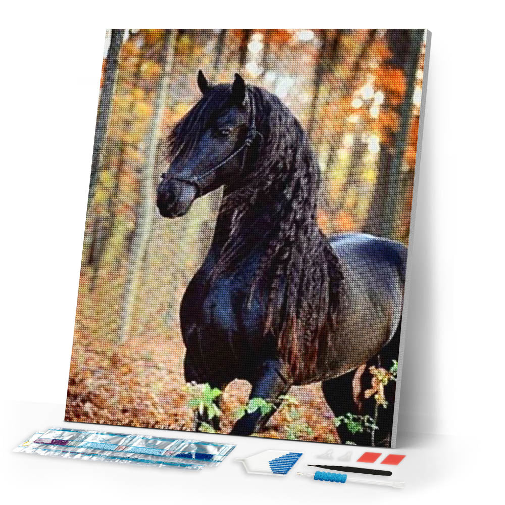 Diamond Painting | Diamond Painting - Black Mare | animals Diamond Painting Animals | FiguredArt