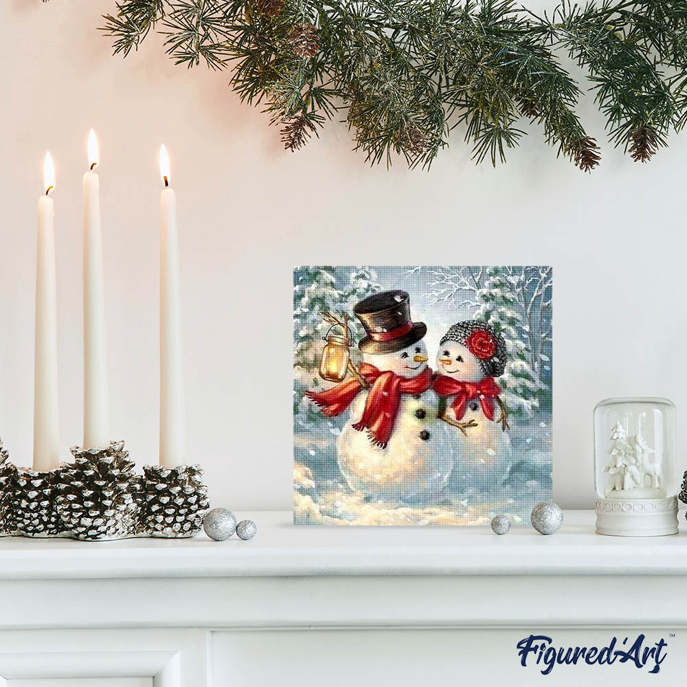Diamond Painting - Snowmen Couple