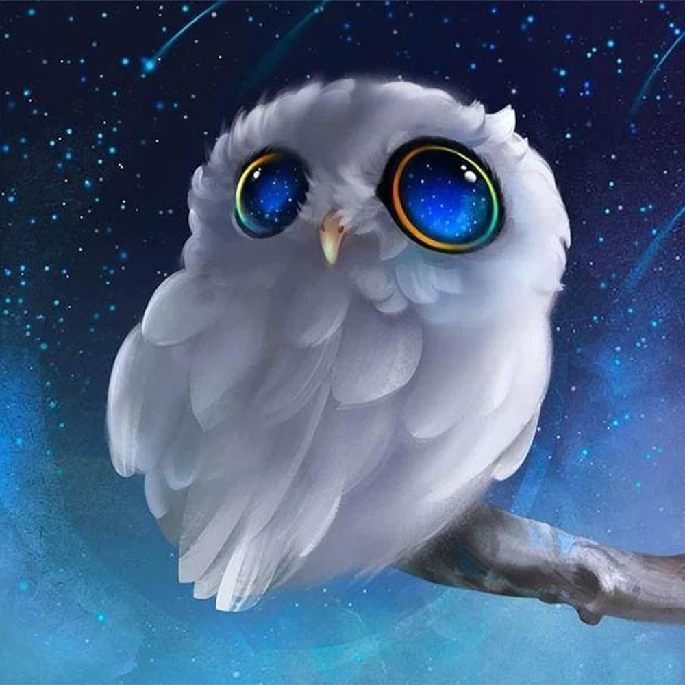 Diamond Painting - White Owl on a branch