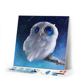 Diamond Painting | Diamond Painting - White Owl on a branch | animals Diamond Painting Animals owls | FiguredArt