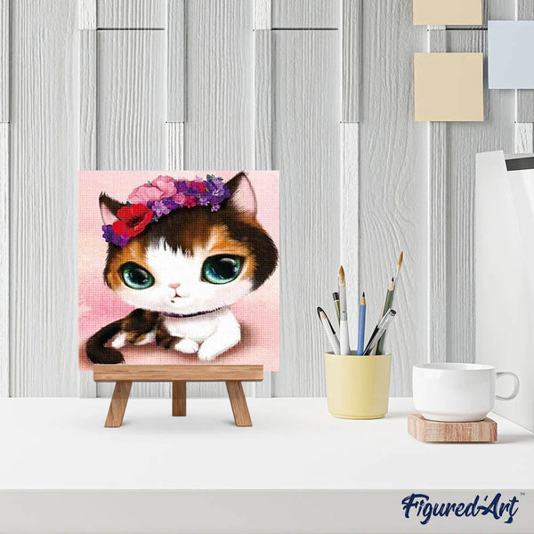Diamond Painting - Cat with Green Eyes