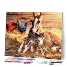 Load image into Gallery viewer, Diamond Painting - Foal and Cat