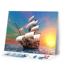 Load image into Gallery viewer, Diamond Painting | Diamond Painting - Sailboat at Daybreak | Diamond Painting Ships ships | FiguredArt