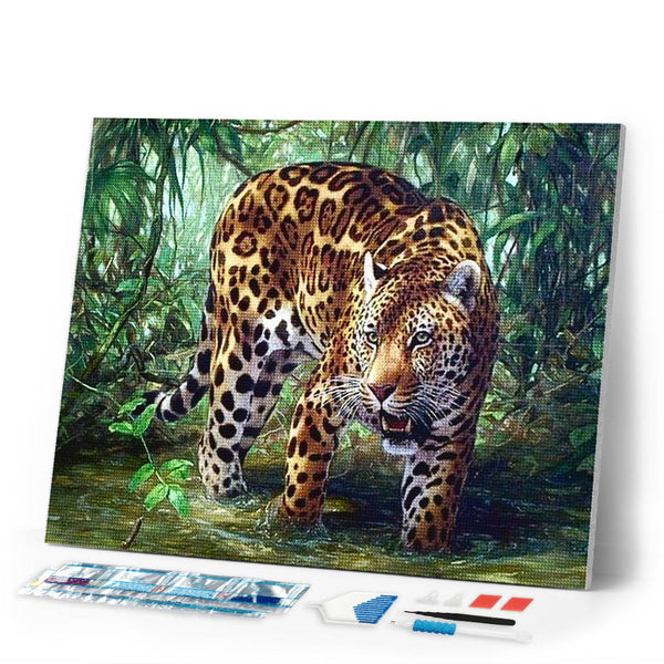 Diamond Painting | Diamond Painting - Leopard in the Jungle | animals Diamond Painting Animals leopards | FiguredArt