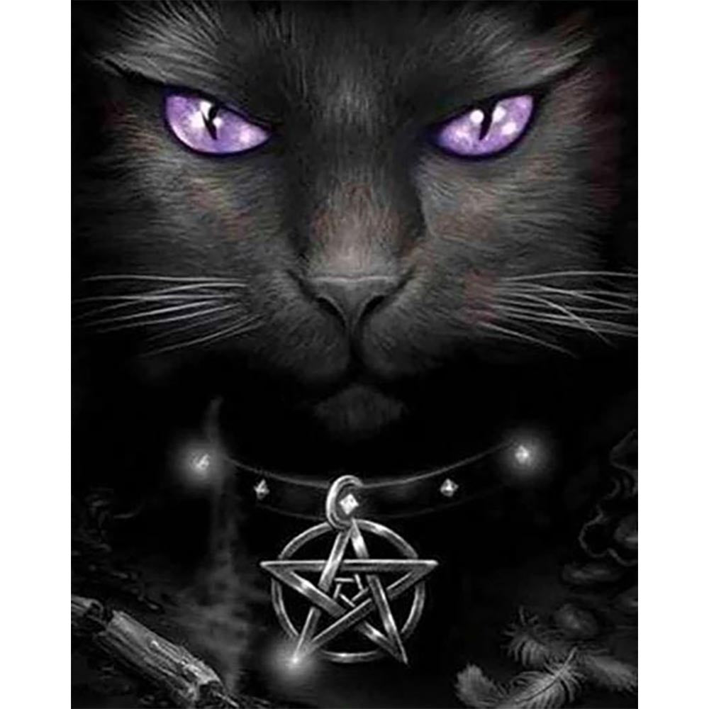 Diamond Painting - Cat with violet eyes