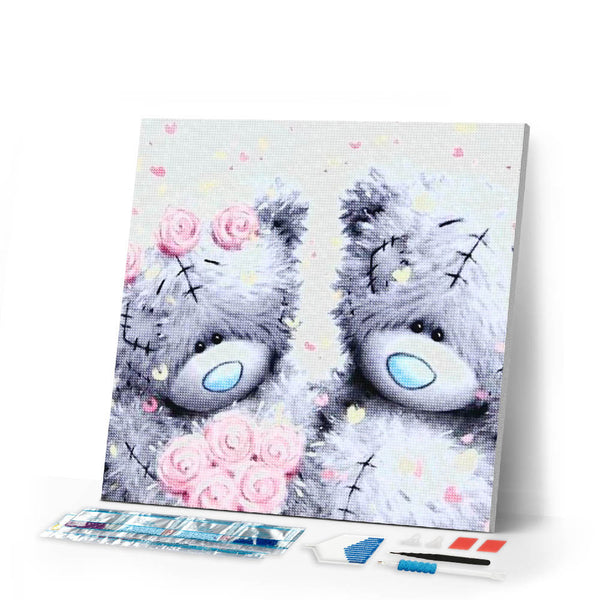 Diamond Painting | Diamond Painting - Two Teddy bears and roses | Diamond Painting Other other | FiguredArt