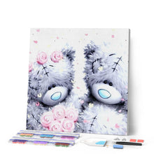 Load image into Gallery viewer, Diamond Painting - Two Teddy bears and roses
