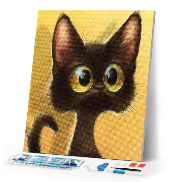 Diamond Painting | Diamond Painting - Surprised Chat | animals cats Diamond Painting Animals | FiguredArt