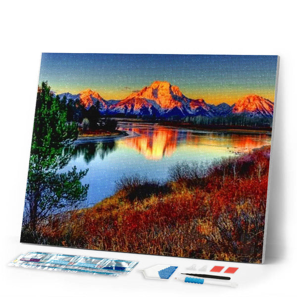 Diamond Painting | Diamond Painting - Mountain Lake | Diamond Painting Landscapes landscapes mountains | FiguredArt