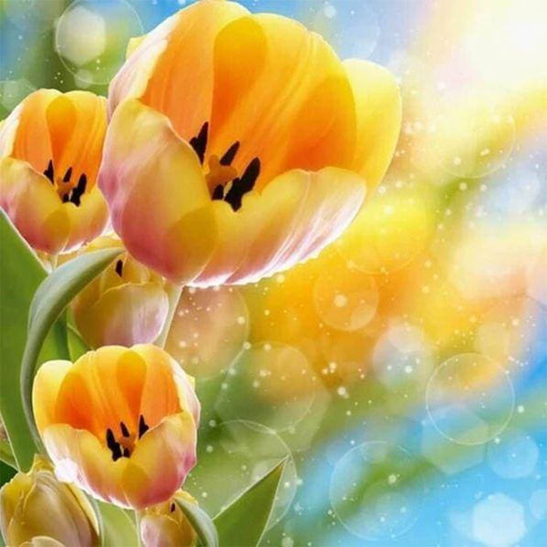 Diamond Painting - Yellow tulips