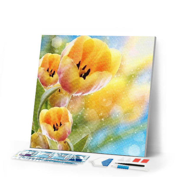 Diamond Painting | Diamond Painting - Yellow tulips | Diamond Painting Flowers flowers | FiguredArt