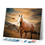 Diamond Painting | Diamond Painting - Horse at Dusk | animals Diamond Painting Animals horses | FiguredArt