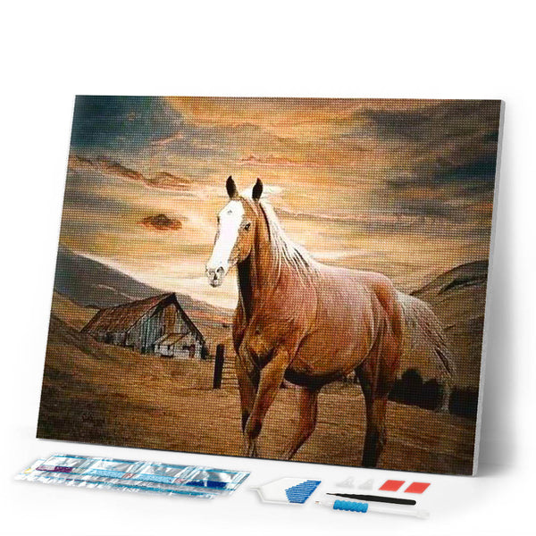 Diamond Painting | Diamond Painting - Horse at Dusk | animals Diamond Painting Animals horses | FiguredArt