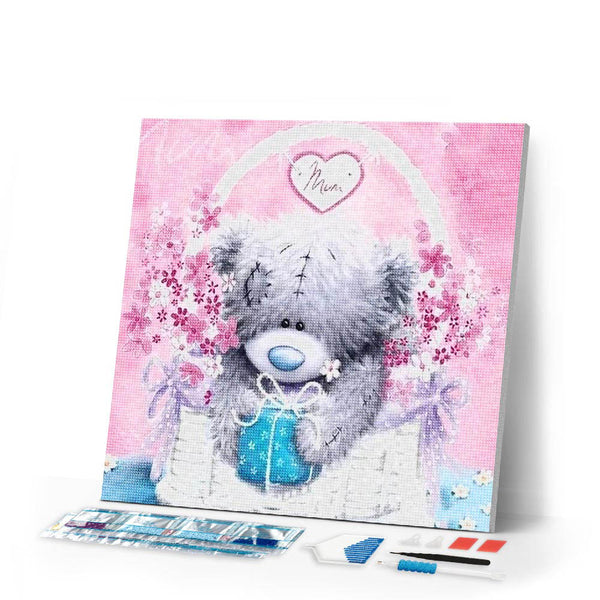 Diamond Painting | Diamond Painting - Teddy in his Basket | Diamond Painting Romance romance | FiguredArt