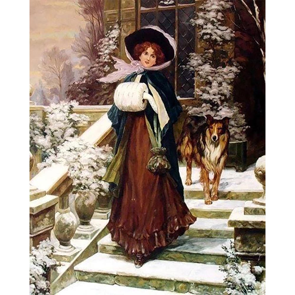 Diamond Painting - Woman and her Dog
