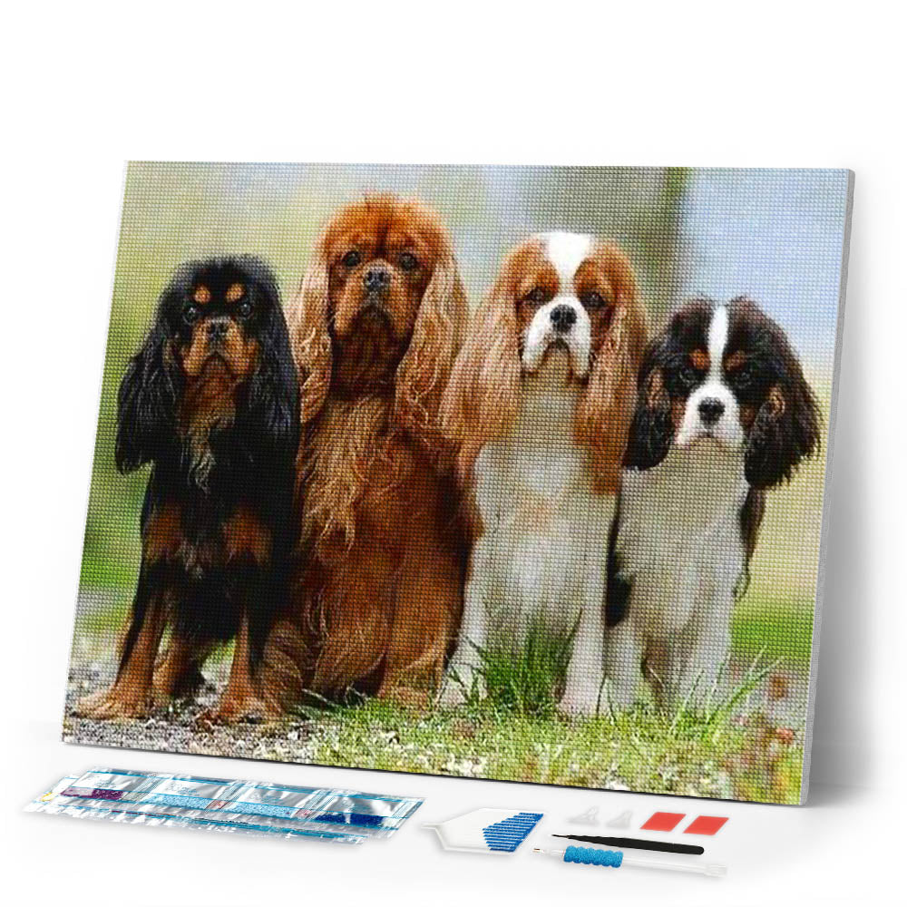 Diamond Painting | Diamond Painting - Puppy Family | animals Diamond Painting Animals | FiguredArt