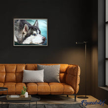 Load image into Gallery viewer, Diamond Painting - Husky with blue eyes