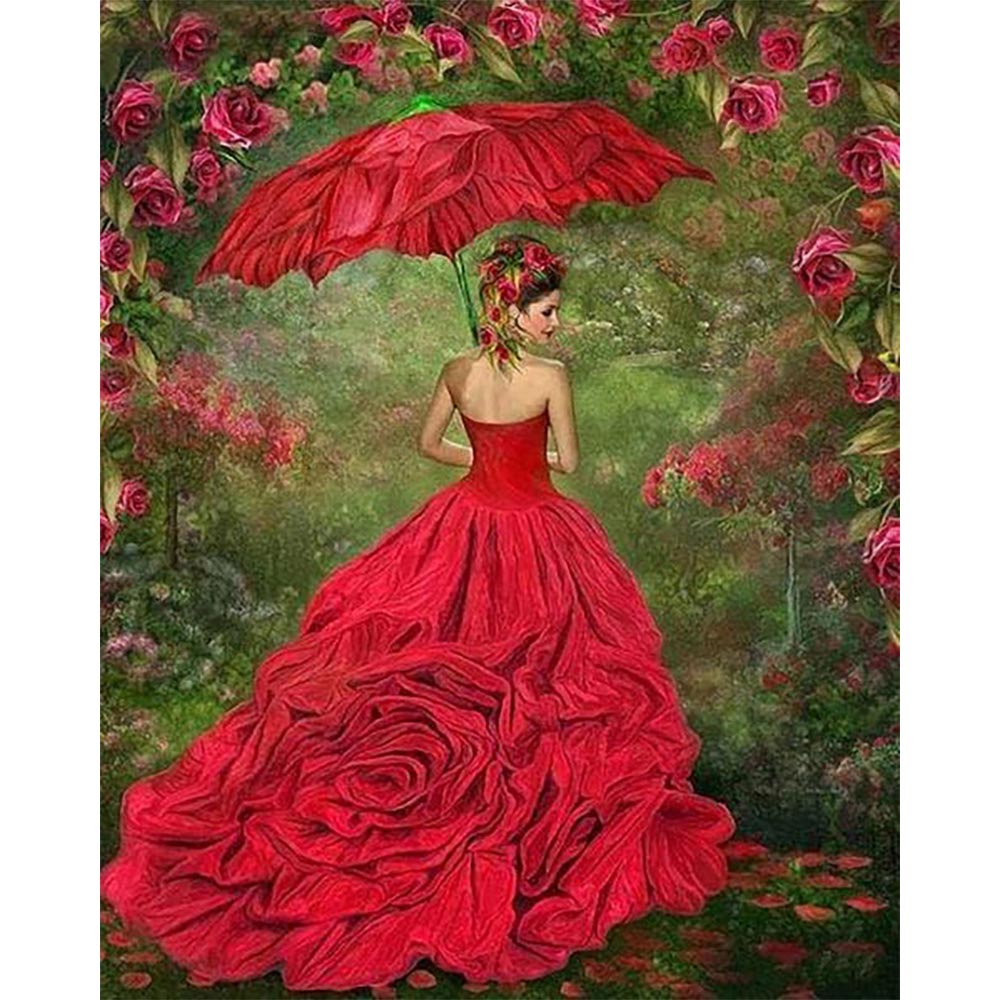 Diamond Painting - Woman in red dress
