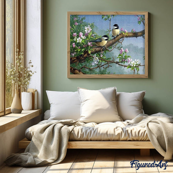 Diamond Painting - Birds on a flowering branch