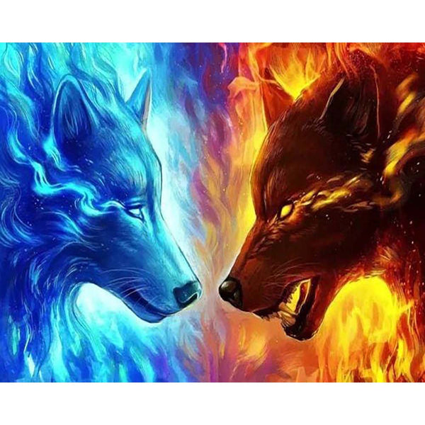 Diamond Painting - Wolves Ready to Fight