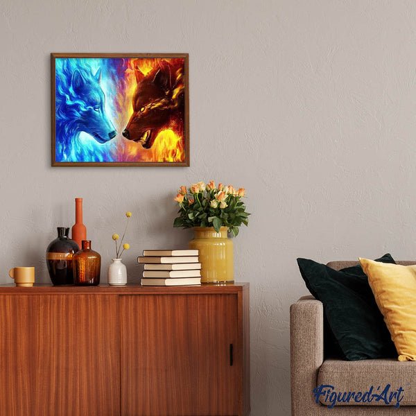 Diamond Painting - Wolves Ready to Fight