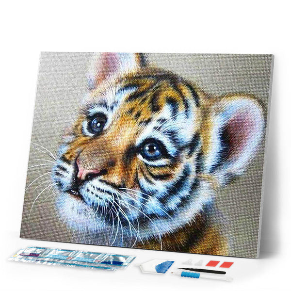Diamond Painting | Diamond Painting - Baby Tiger | animals Diamond Painting Animals tigers | FiguredArt
