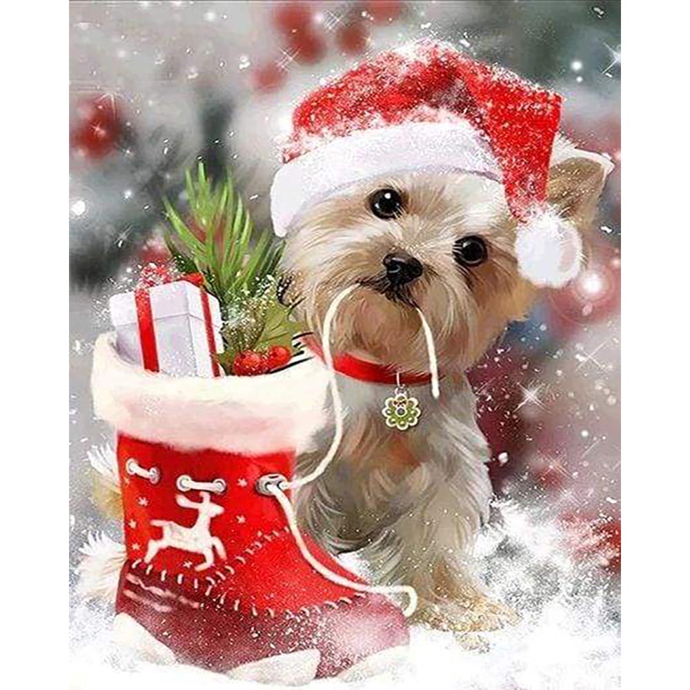 Diamond Painting - Dog with gifts