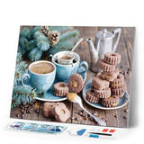 Diamond Painting | Diamond Painting - Coffee and shortbread cookies | Diamond Painting kitchen kitchen | FiguredArt