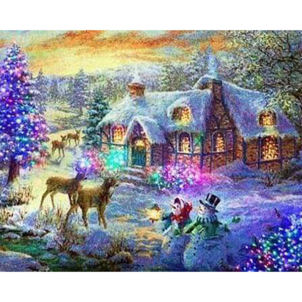 Diamond Painting - Deer near the house