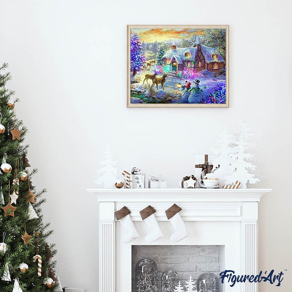 Diamond Painting - Deer near the house